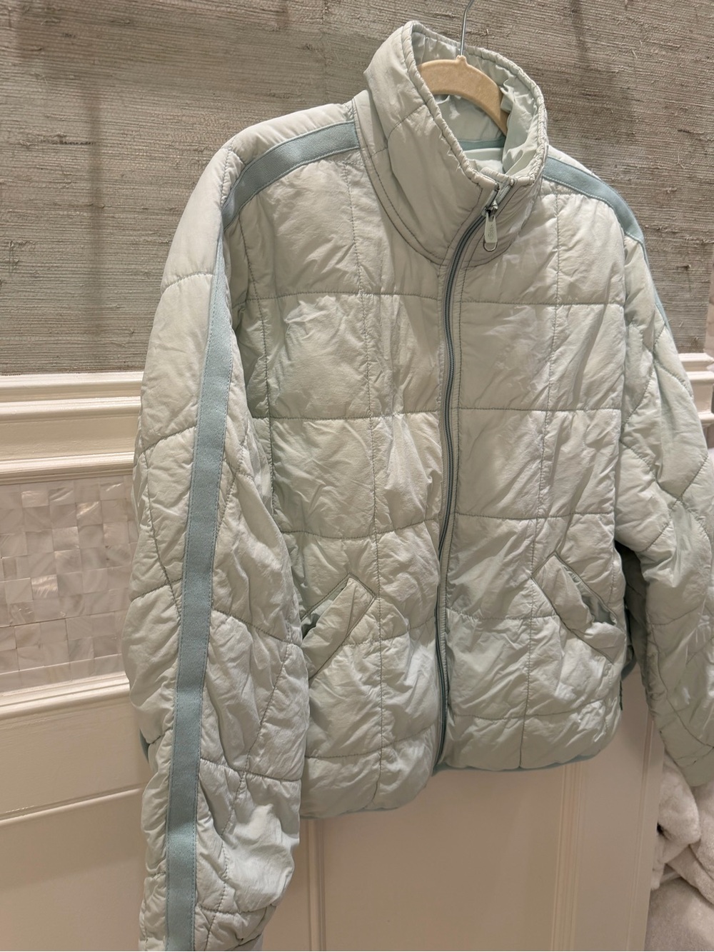 XS free people movement pippa packable puffer jacket Mint blue green Quilted - Picture 7 of 15